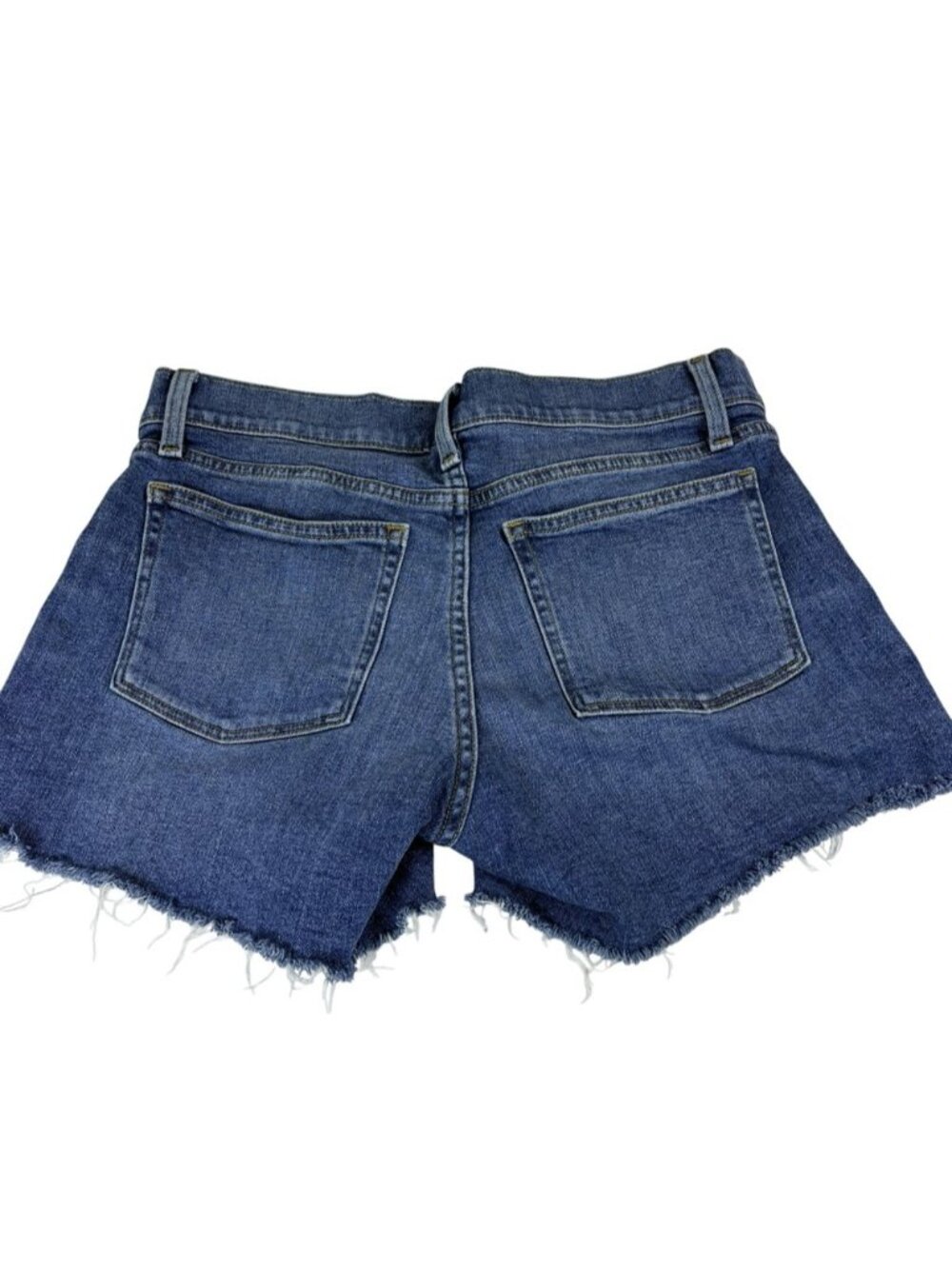 Blue Denim Maternity Jean Shorts with Black Waist Panels - Picture 2 of 7